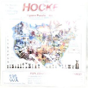 1994 World Impressions NHL HOCKEY PUZZLE Worlds Most Entertaining Puzzles Map